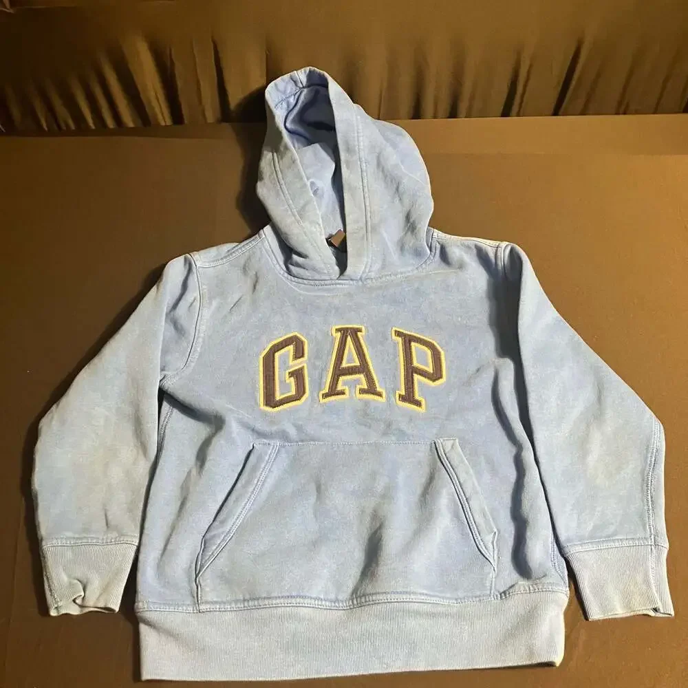 Gap kids Classic Logo Pullover Fleece Hoodie in Light Blue Size S